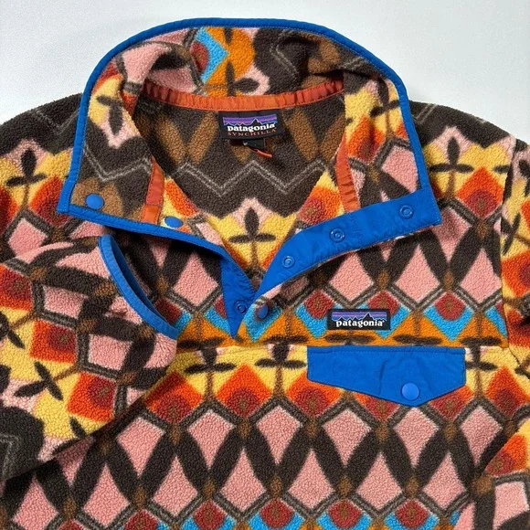Patagonia Lightweight Synchilla Snap-T Fleece M Champions Big Anthos Aztec - Picture 2 of 9